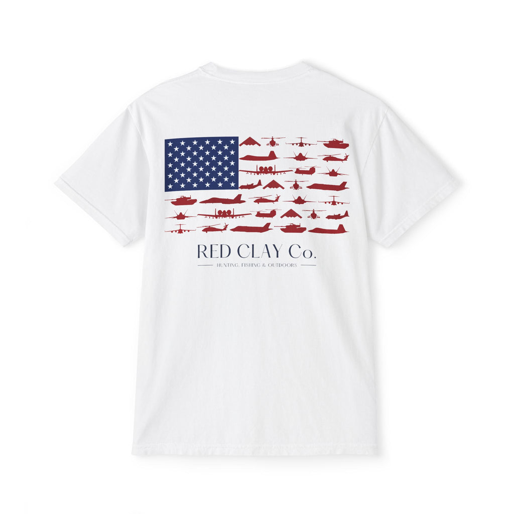 Red Clay Co. Independence Military Tee — White